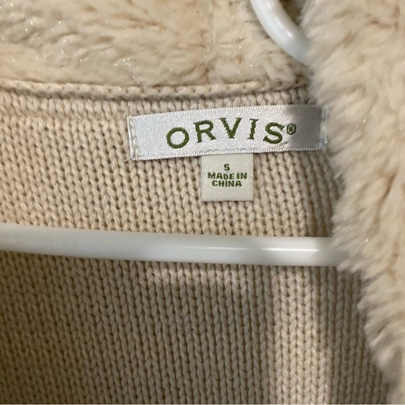 Orvis Cream Sherpa Fleece Teddy Bear cardigan  size s - Picture 7 of 9